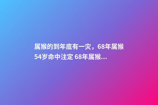 属猴的到年底有一灾，68年属猴54岁命中注定 68年属猴女2023年的运程-第1张-观点-玄机派